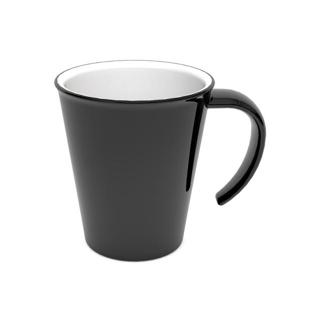 Koffiebeker met oor groot zwart/wit PBT 300cc
