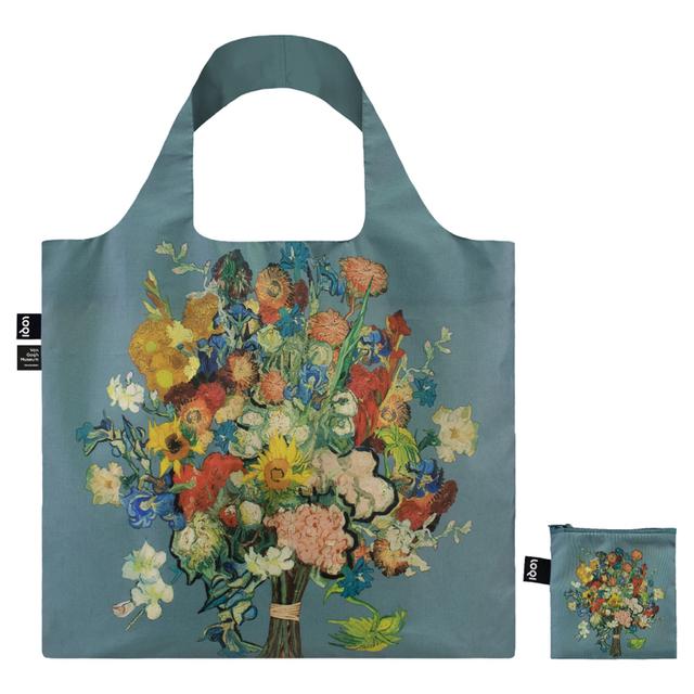 LOQI Bag Large - Blue Flower Pattern gerecycled