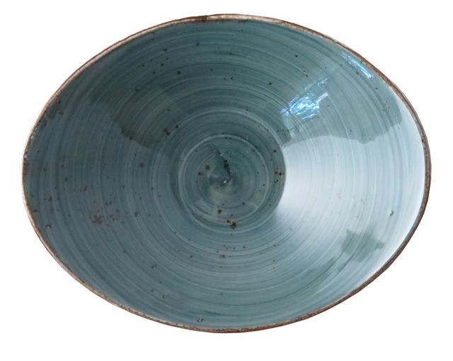 Schaal ovaal Rustic blauw 140mm