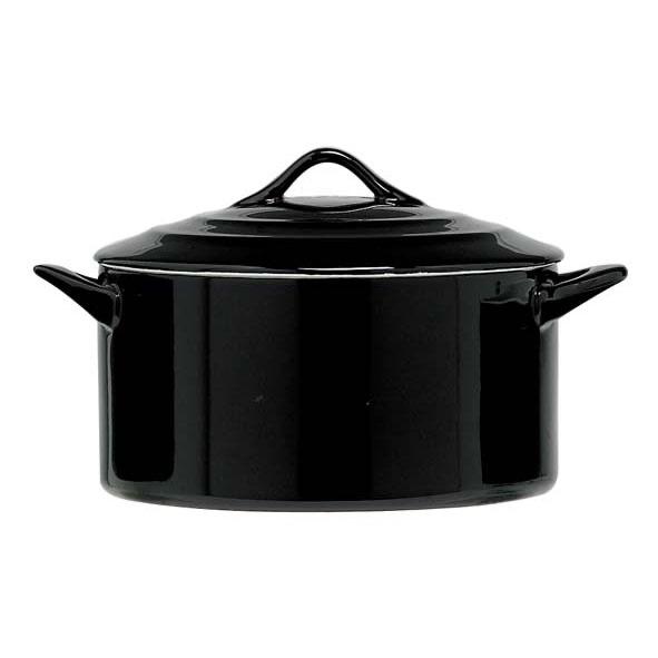 Ovenschotel m/d rond zwart 1,00L