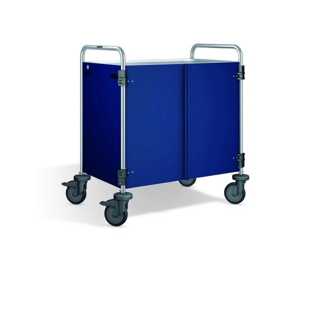 Serveerwagen gesloten 3 bladen zeeblauw SW8x5-3