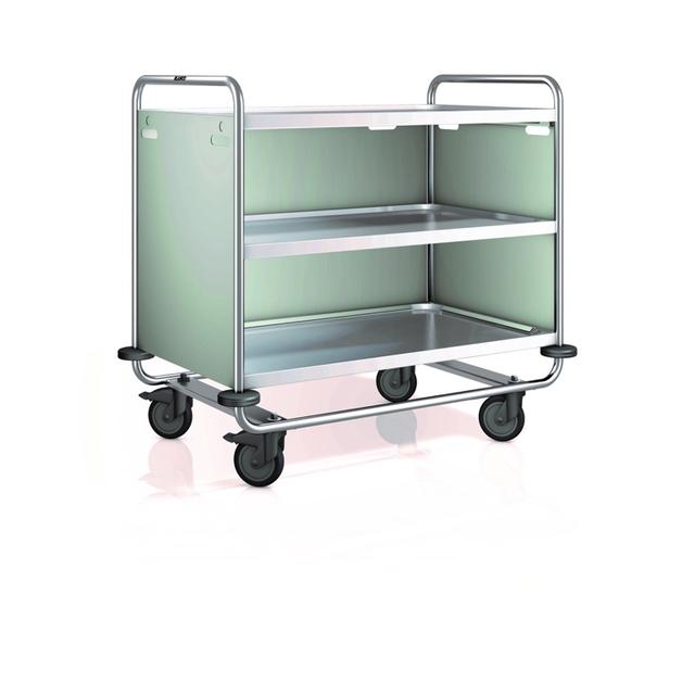 Serveerwagen SW10x6-3 verzwaard kunstst. wielen 3 zijden gesl.