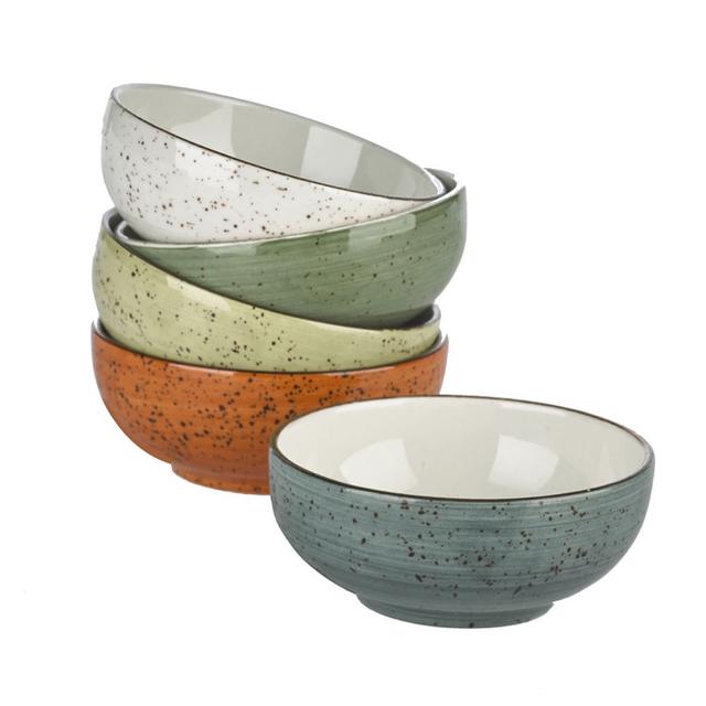 Schaal rond Rustic Mix 5 kleuren 110mm