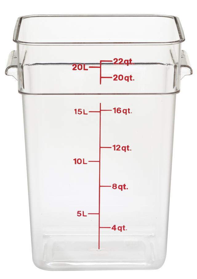 Cambro Voorraadbus zonder deksel vierkant - 20.8 Ltr - Clear
