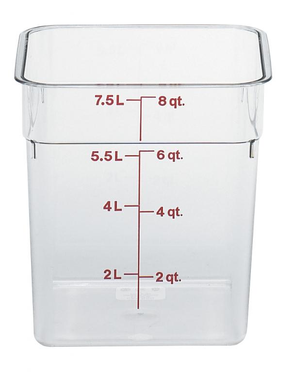 Cambro Voorraadbus zonder deksel vierkant - 7.6 Ltr - Clear