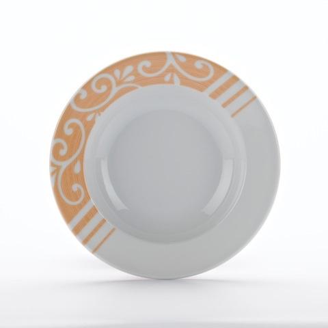 Bord diep XL roze krul 230mm