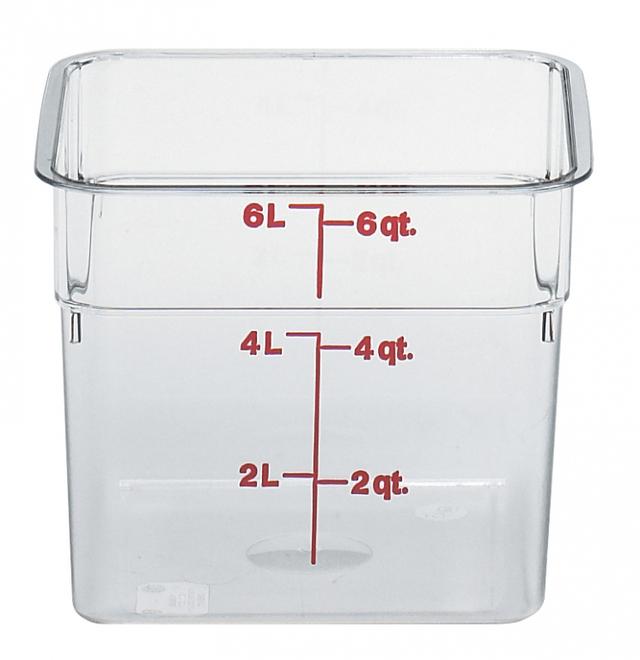 Cambro Voorraadbus zonder deksel vierkant - 5.7 Ltr - Clear